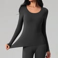 thumbnail image 5 of Jamicy Womens Winter Undershirts Long Sleeved Round Neck Solid Color Warm Basic Tops Underwear Base Layers for Women, 5 of 10