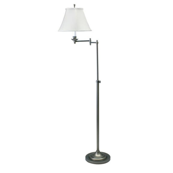 House of Troy Club Adjustable Antique Silver Floor Lamp