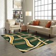 thumbnail image 4 of Interlaced Yellow Lines Large Area Rugs, Green Abstract Runner Rugs, Non-Slip Floor Throw Mat, Rectangle Carpet for Living Room, Bedroom, Hallway Front Entrance, Kitchen, Dining, 3' x 4', 4 of 7