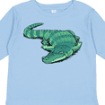 thumbnail image 4 of Inktastic Cute Sleepy Alligator Green Alligator Design Boys or Girls Long Sleeve Toddler T-Shirt, 4 of 5