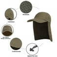 thumbnail image 5 of Mens UPF 50+ Sun Cap Fishing Hat Baseball Cap with Face Neck Cover Flap, 5 of 8