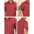 thumbnail image 6 of Lars Amadeus Men's Casual Summer Beach Short Sleeves Button Down Striped Shirt, 6 of 6