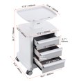 thumbnail image 3 of VEVOR 4 Tiers Lab Carts, Lab Utility Cart with 3 Drawers & 1 Top Tray, Mobile Medical Cart with ABS Material, Lab Rolling Cart with 4 Silent Wheels for Lab, Clinic, Hospital, Salon, White, 3 of 9