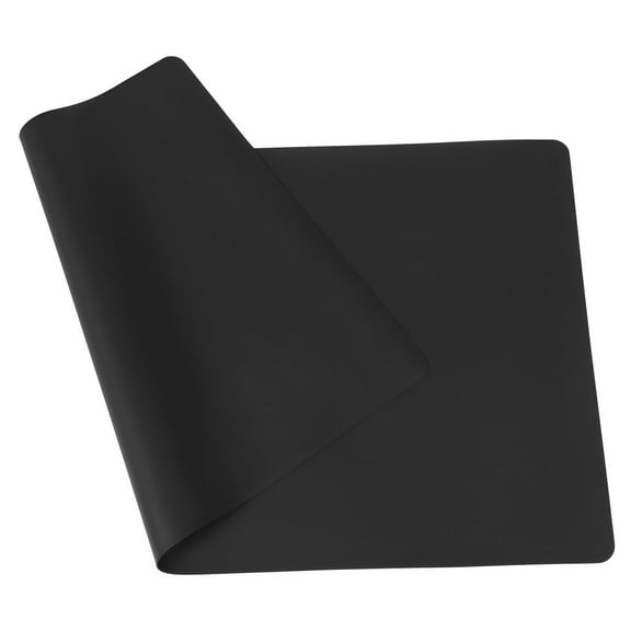 YUYUETIME Rectangle Black Silicone Placemat for Dining Table Mat Heat Insulation 1 Sheet 27.6x15.7in