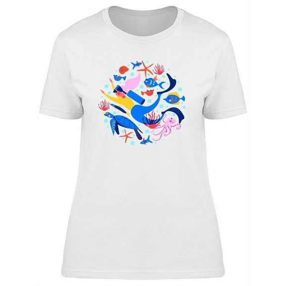 Underwater Swimming Girl T-Shirt Women -Image by Shutterstock, Female XX-Large