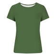 thumbnail image 7 of FUYUDY Women Tshirts Casual Ribbed Knit Slim Fit Short Sleeve T-Shirt Basic Solid Color Crew Neck Tee Tops For Daily Wear Cozy Female Dailywear, 7 of 7