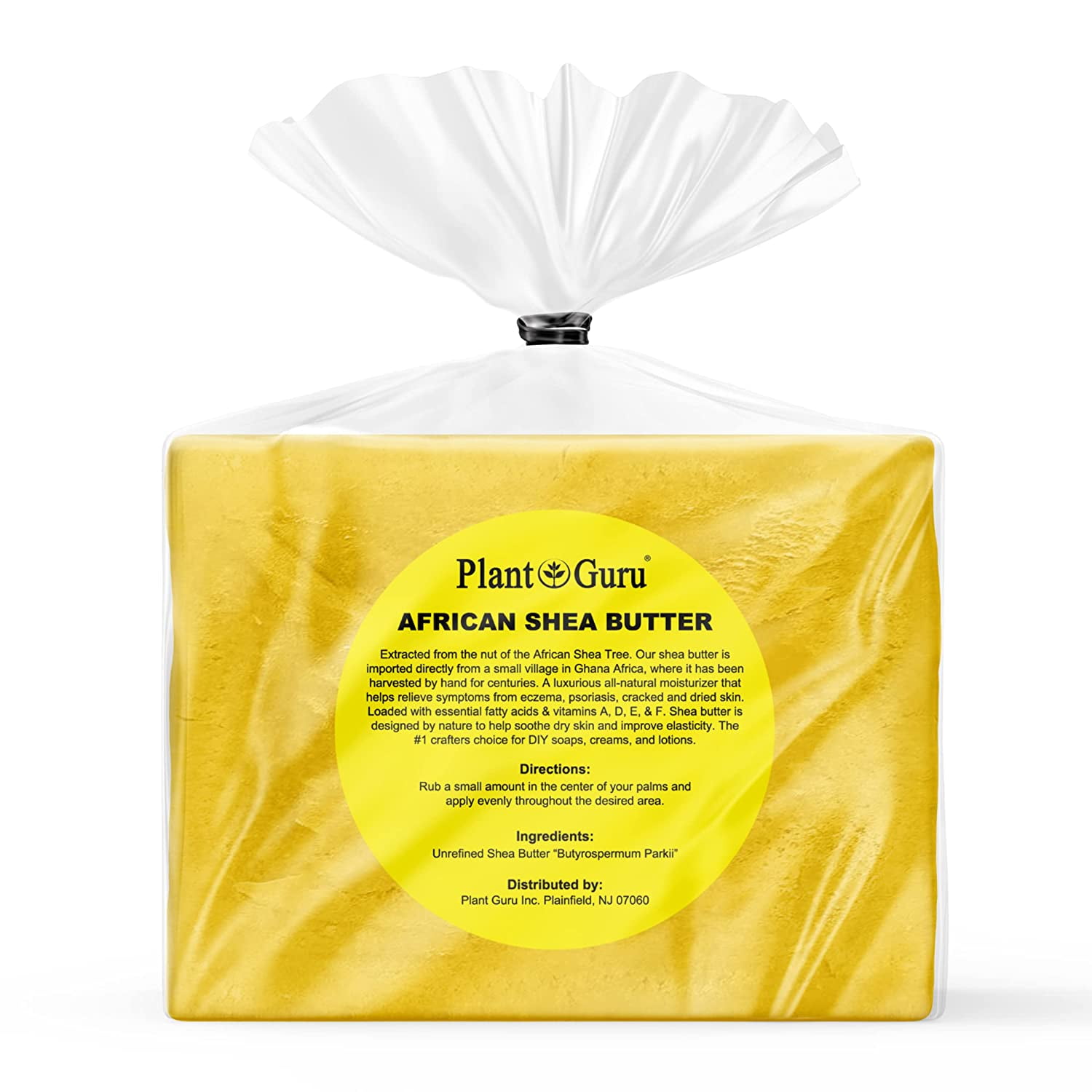 Raw African Shea Butter 5 lbs. Bulk Wholesale Block 100% Pure Natural Unrefined Organic Yellow From Ghana DIY Craft, Body, Lotion, Cream, lip Balm, Soap Making, Eczema, Psoriasis, Stretch Marks