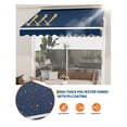 thumbnail image 5 of 10'x8' Retractable Awning, Waterproof Patio Awning, Sun Shade Awning with Manual Crank Handle, Aluminum Frame, 280 g/㎡ Polyester Fabric, for Deck, Porch, Balcony, Blue, 5 of 7