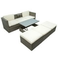 thumbnail image 6 of EUROCO Oversize 5-Piece Patio Furniture Sets,Outdoor Sectional Conversation Set Wicker Sofa with Adjustable Backrest, Cushions, Ottomans and Lift Top Coffee Table,Beige, 6 of 8