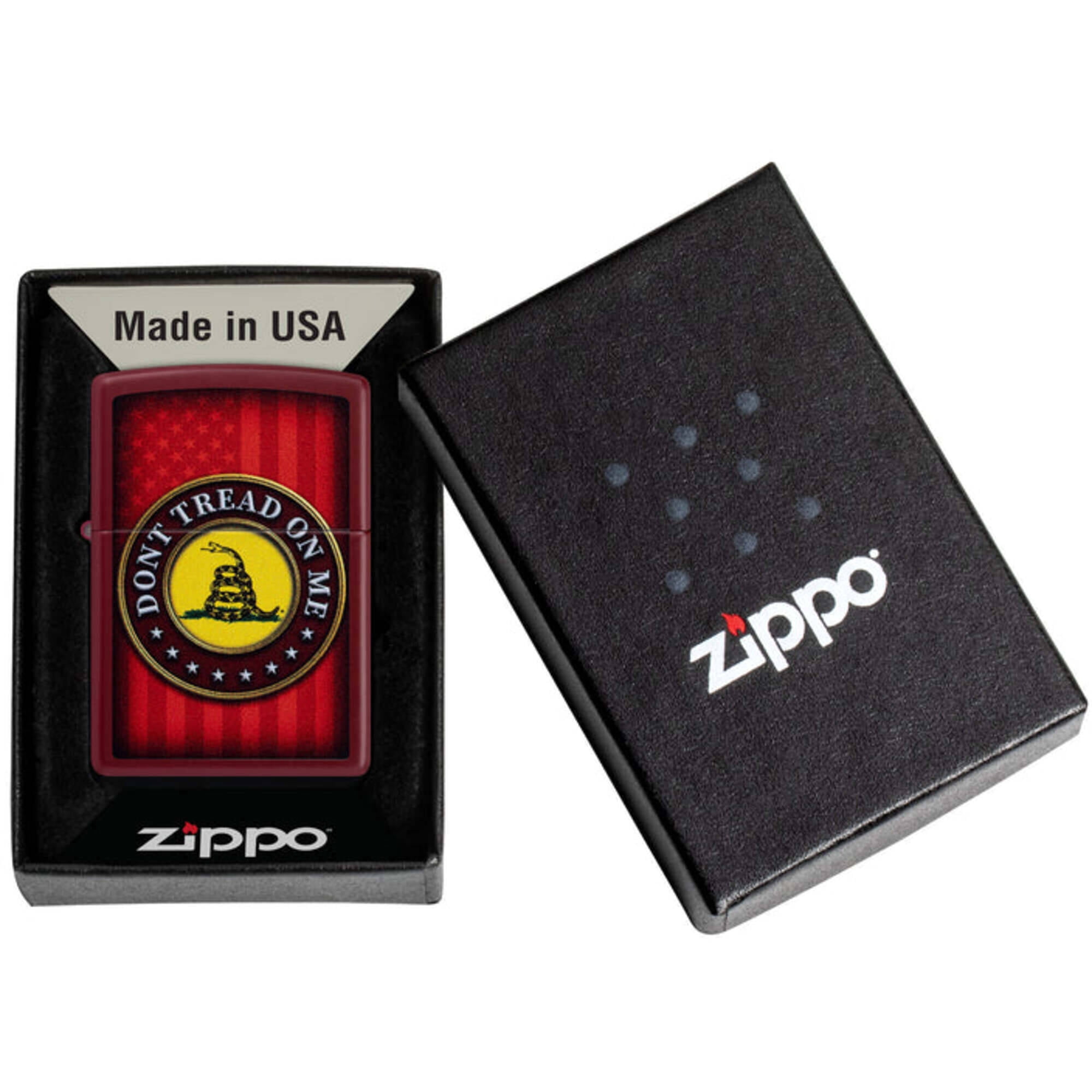 Zippo 46419 Dont Tread on Me Merlot Metal Windproof Pocket Lighter