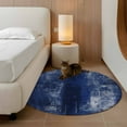 thumbnail image 3 of Navy Blue Round Area Rug 4 FT, Non Slip Indoor Outdoor Rug, Retro Oil Painting Modern Abstract Art Aesthetics Washable Soft Circular Carpet Floor Mat for Coffee Table Nursery Foyer Balcony, 3 of 9