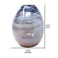 thumbnail image 5 of Saltoro Sherpi Pot Bellied Glass Vase with Swirl Pattern, Gray and Blue, 5 of 5