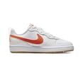 thumbnail image 2 of Nike Court Borough Low 2 Boys Casual Shoe BQ5448-114 White/Orange-Summit WHI, Size 7, 2 of 8