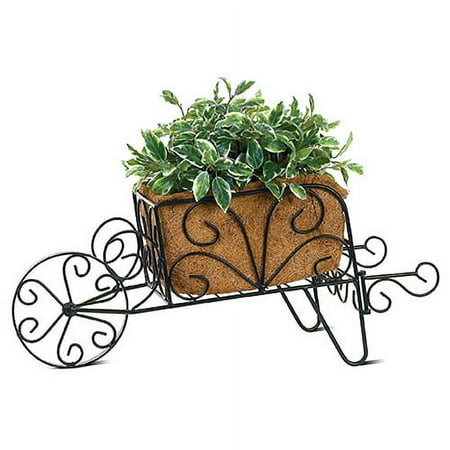 Cocoa-Lined Wheelbarrow Plant Stand