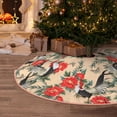 thumbnail image 5 of Daiia Roosters And Peonies Flowers Drawing Merry Christmas Tree Skirt , Xmas Large Lace-up Tree Skirt, Santa Snowflakes Rustic Home Decorations New Year Party Farmhouse Decor-30", 5 of 6
