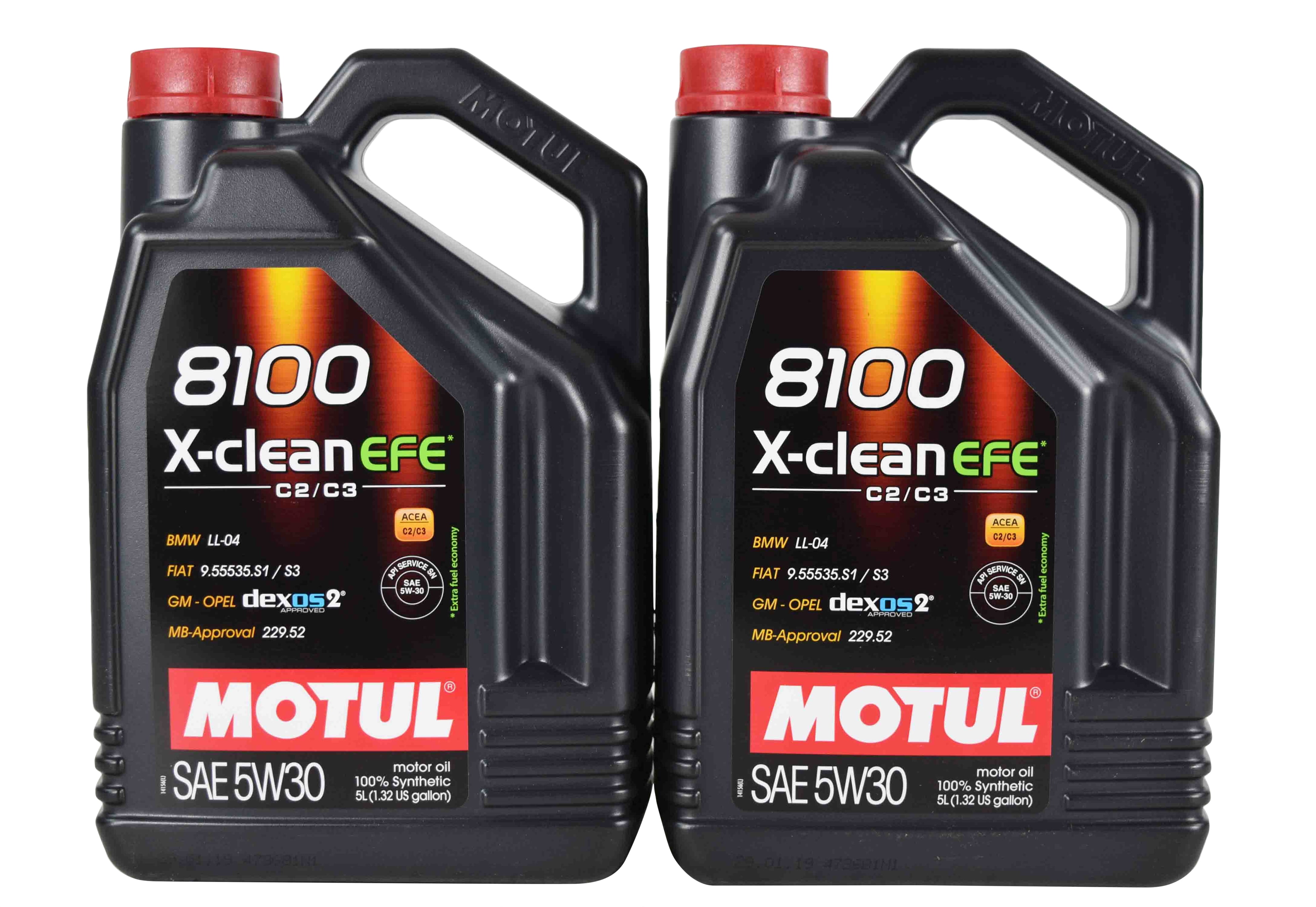 Motul 8100 X-Clean EFE 100% Synthetic SAE 5W30 Motor Oil 5W-30 5 Liters - 2  pack