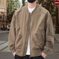 thumbnail image 4 of LIUJUNSHOP Mens Hoodie Zip Up Casual Men's Casual Lightweight Outdoor Windbreaker Jacket Water Comfortable Daily Wear Travel Khaki L, 4 of 5