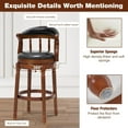 thumbnail image 4 of AULIFE Bar Stools Mid-Back Modern Swivel Barstools,Kitchen Counter Genuine Leather Upholstered Island Barstool with Footrest for Home Kitchen Dining Room, 4 of 6