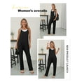 thumbnail image 3 of Nlife Women Solid Color V Neck Sleeveless Jumpsuit With Pockets, 3 of 6