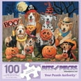 thumbnail image 2 of Bits and Pieces - 100 Piece Large Piece Family Jigsaw Puzzle for Adults & Kids - 15" x 19" - Halloween Tricksters - 100 pc Spooky Trick or Treat Dog Costumes by William Vanderdasson, 2 of 5