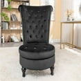 thumbnail image 2 of US Pride Furniture Gosser 20" Wide Velvet High Back Vanity Chair for Living Room, Black, 2 of 5