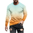 thumbnail image 2 of EAUFUM Long Sleeve Shirts for Men Graphic Ombre T shirts Crew Neck Sweatshirt Y2K Fashion Floral Casual Sun Shirts Workout Tee Shirts Going out Tops Tank Streetwear Rash Guard Tees Deals 2024, 2 of 5