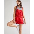 thumbnail image 4 of Pantalones Cortos Vaqueros para Mujer, de Verano Informales, Holgados, Ajustables, con Tirantes. Rojo L, 4 of 8
