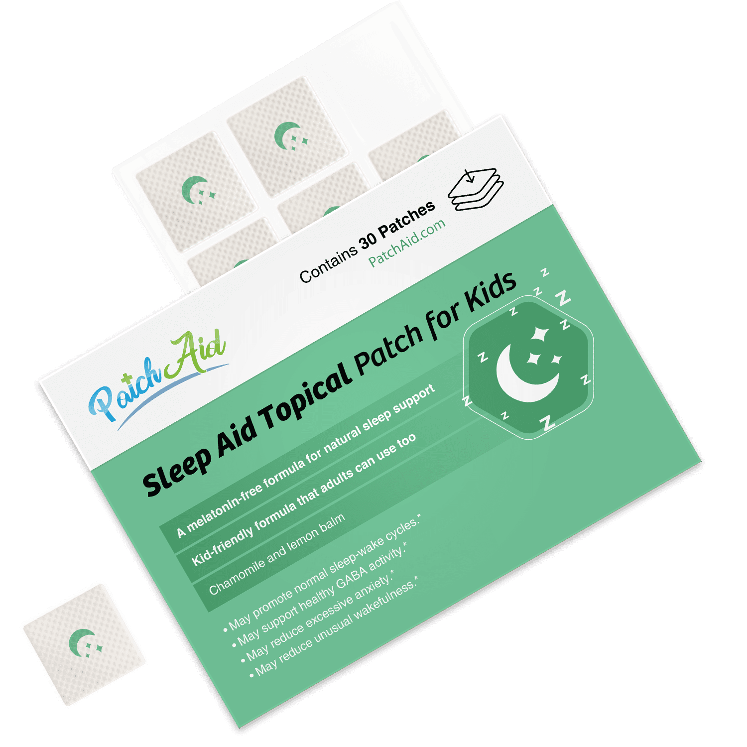 Sleep Aid Topical Patch for Kids by PatchAid - Melatonin-Free! Size: 1-Month Supply