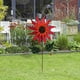 thumbnail image 4 of Molino de viento de girasol, molinillo de jardín, escultura de viento de metal, para exteriores Rojo, 4 of 5