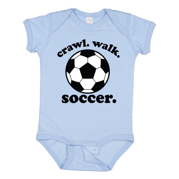 Inktastic Crawl Walk Soccer Baby Sports Boys or Girls Baby Bodysuit