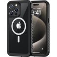 thumbnail image 1 of KOMI Magnetic for iPhone 15 Pro Max Case, Waterproof Shockproof Dustproof [Built in Screen Protector] [Compatible with MagSafe], 360 Full Body Phone Case for iPhone 15 Pro Max - 6.7” (Black), 1 of 5