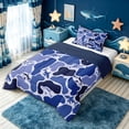 thumbnail image 3 of meiyoeat Blue Camouflage Shark Ocean Wildlife Twin Comforter Sets for Boys Girls, Underwater Marine Animal Fishing Bedding Set, Blue Reversible, 2-Piece, 1 Comforter and 1 Pillowcase, 3 of 6