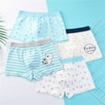 thumbnail image 2 of Gunia Kids Toddler Baby Boys Boxer Briefs 4Pcs Children Cotton Underwear Cute Cartoon Striped Print Underpants Shorts Pants Trunks Breathable, 3-5 Months, 2 of 4