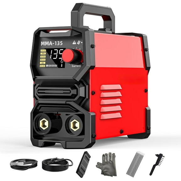 135A Stick Welder, ARC/Lift TIG Welding Machine 110V with Synergic Control, IGBT Inverter Digital Display Portable MMA Welder Machine with Hot Start, Arc force, VRD and Anti-Stick
