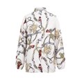 thumbnail image 3 of Gvmfive Women's V Neck Long Sleeve Shirt Printed Button Down Blouse Top, 3 of 6