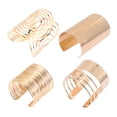 thumbnail image 1 of 4Pcs Metal Cuff Bangle Bracelet Open Wide Bracelets Adjustable Wrist Cuff Wrap, 1 of 5