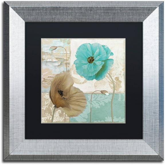 Trademark Fine Art "Beach Poppies IV" Canvas Art by Color Bakery Black Matte, Silver Frame
