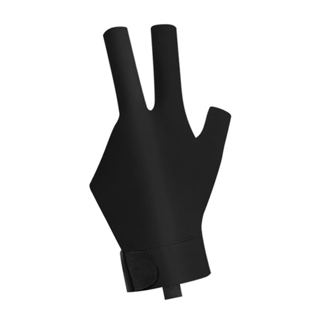 Guante de billar de 3 dedos, portátil, transpirable, resistente al desgaste, antideslizante. Left Black S