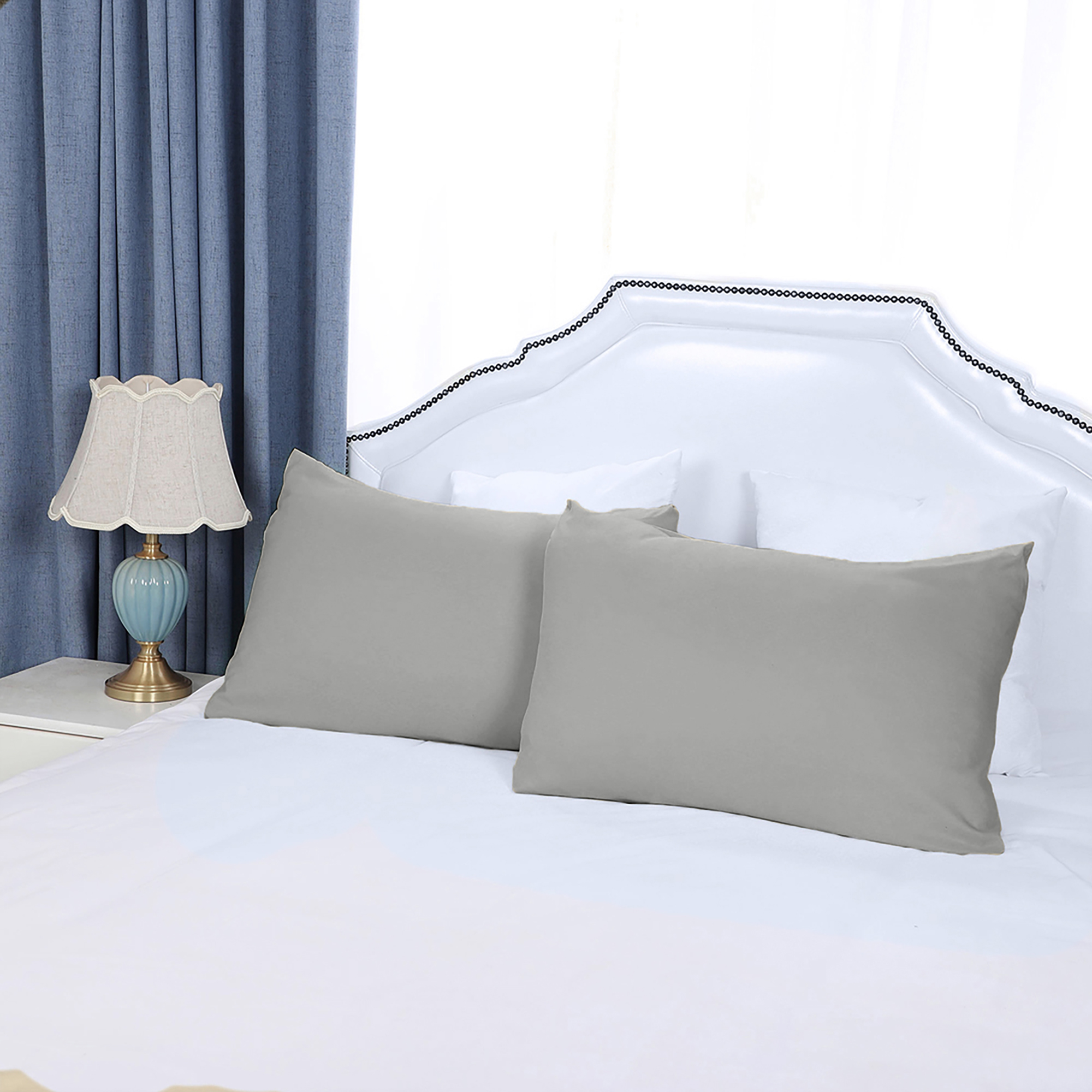 PiccoCasa SilkySoft 1800 Series Microfiber Long Pillowcases, Deep Grey