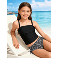 thumbnail image 4 of Lanbubble Girls Tankini Swimsuits for Teens 2 Piece Padded Bathing Suit Drawstring Swimwear Set 9-16T, 4 of 10