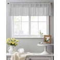 thumbnail image 3 of Grey Valance Curtains for Kitchen/Living Room/Bathroom/Bedroom Window, Modern Pure Gray Rod Pocket Small Topper Half Short Window Curtains Voile Sheer Scarf 42"x18", 3 of 8