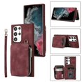 thumbnail image 1 of For Samsung Galaxy S22 Ultra 5g Zipper Card Bag Back Cover Phone Case, 1 of 5