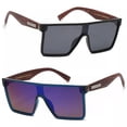 thumbnail image 2 of Retro Square Frame Sunglasses Mens Womens Flat Top Square Mirror or Tinted Lens, 2 of 6