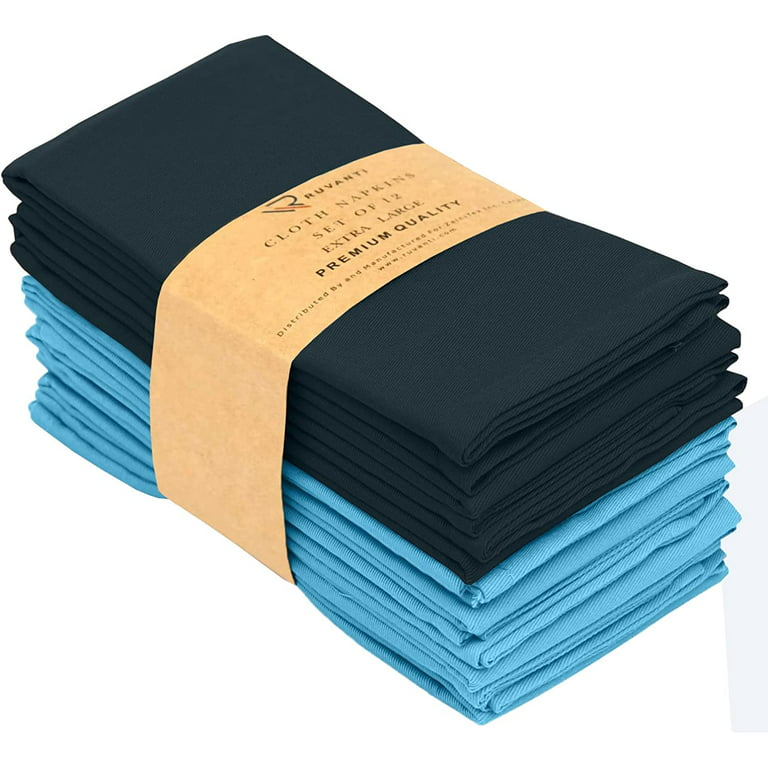 Ruvanti Cloth Napkins Set of 12 Cotton 100%, 18x18 inches Napkins