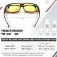 thumbnail image 5 of FEISEDY Men Women Night Driving Glasses Fit over Glasses Anti-Glare Polarized Wrap Yellow Sunglasses Over Glasses B2593, 5 of 11
