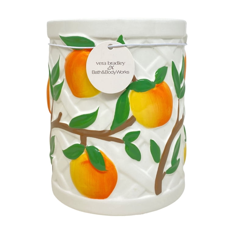 Bath & Body Works Vera Bradley Peach Pedestal 3-Wick Candle Holder