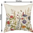 thumbnail image 6 of Spring Pillow Covers 18x18 Inch 2 Pcs Sage Green Watercolor Wild Flower Decor Throw Pillows Vintage Floral Plant Seasonal Summer Outdoor Decoration Pillowcase Linen Cushion Cover for Couch Sofa, 6 of 6