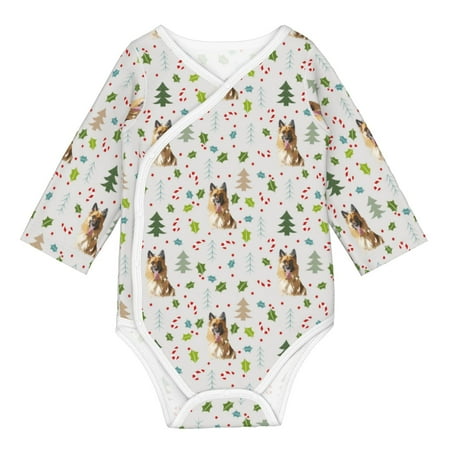 

Matuu German Shepherd Dog for Baby Long-Sleeve Bodysuit Soft Cotton Comfortable and Breathable Perfect for Newborns and Infants
