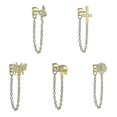 thumbnail image 4 of Pendientes colgantes de plata de ley shaofei con Forma de botón para mujer 925, 4 of 4