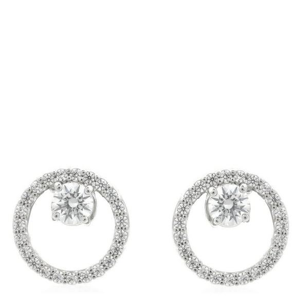 Swarovski Constella Pierced Earrings Stud Cz Rhodium Shiny White